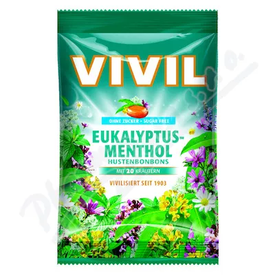 Vivil Eukalyp.-ment.+20 druhů bylin bez cukru 120g