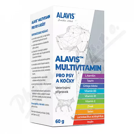 ALAVIS Multiwitamina dla psów i kotów 60g - Veterinární přípravky a potřeby pro vaše mazlíčky.