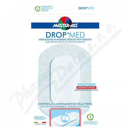 DROP MED Steril opatrunek szybkowiążący. Antisep 10,5x15cm/5szt