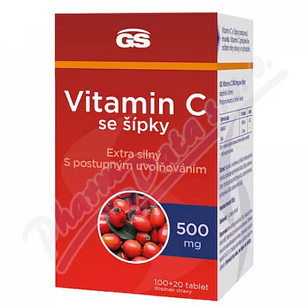 GS Witamina C 500mg z owocami dzikiej róży tbl.100 20