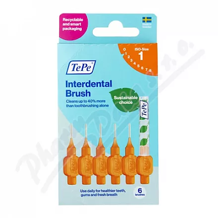 TePe rozmiar 1 pomarańczowe pudełko kartonowe 6szt