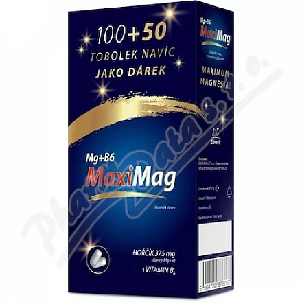MaxiMag Magnez 375mg B6 tob.100 50 PAKIET PODARUNKOWY