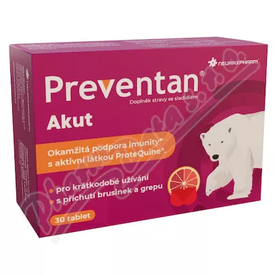 Preventan Akut o smaku żurawiny i grejpfruta tbl.30