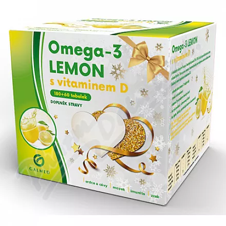 Omega-3 LEMON s vit.D tob.180+60 Galmed