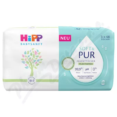 HiPP BABYSANFT Soft&Pur vlhčené ubrousky 3x48ks