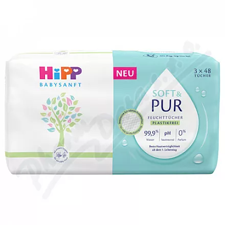 HiPP BabySANFT vlhčené ubrousky Soft&Pur 3x48ks