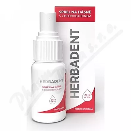 HERBADENT PROFES.guma w sprayu z chlorheksem.25ml