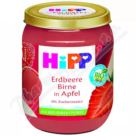 HiPP Jabłka z truskawkami i gruszkami BIO 4/6m 160g