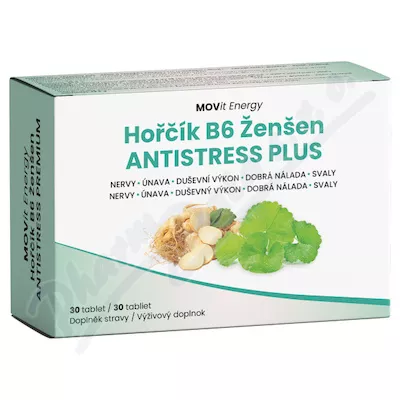 MOVit Hořčík B6 Ženšen ANTISTRESS PLUS tbl.30