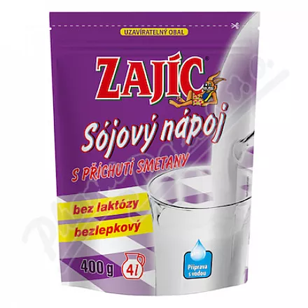 Napój sojowy Zając ze śmietanką torebka 400g DOYPACK