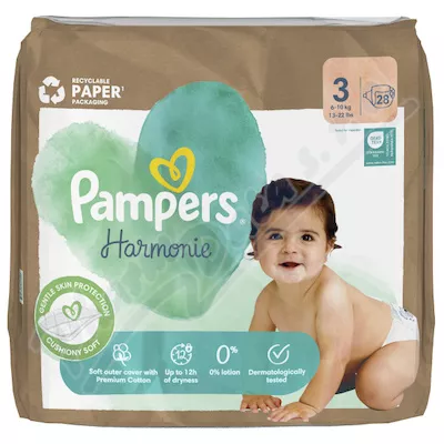 Pampers Harmonie 3 plenkové kalhotky 6-10kg 28ks