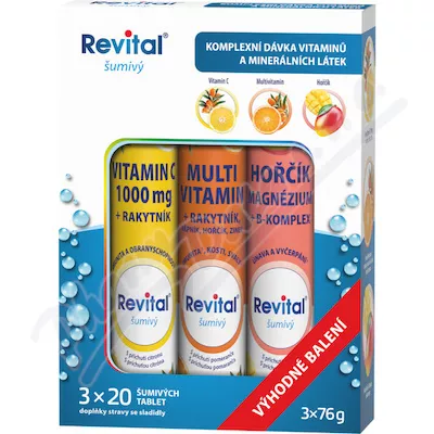 Revital Vit.C+Multivitamin+Hořčík eff.tbl.3x20