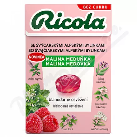 RICOLA Malina Melisa bez cukru 40g