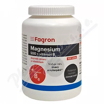 Magnez 500 wit.B6 tbl.100 Fagron