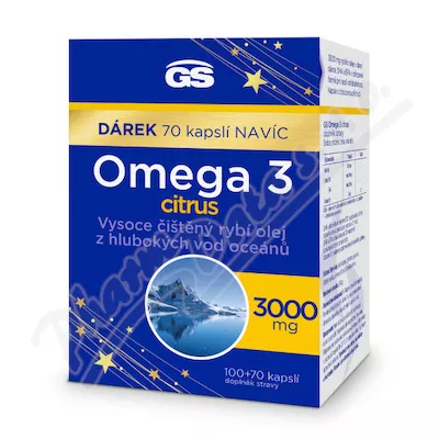 GS Omega 3 citrus 3000mg cps.100+70 dárek