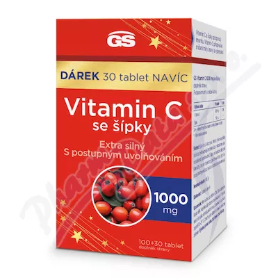 GS Vitamin C1000mg se šípky tbl.100+30 dárek