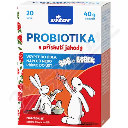Vitar Probiotyki Bob i Bobek z truskawkami 20x2g