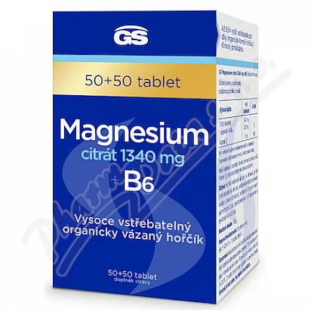 GS cytrynian magnezu 1340mg B6 tbl.50 50
