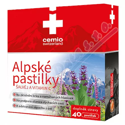 Cemio Alpine pastylki do ssania Szałwia i witamina C pastylki 40