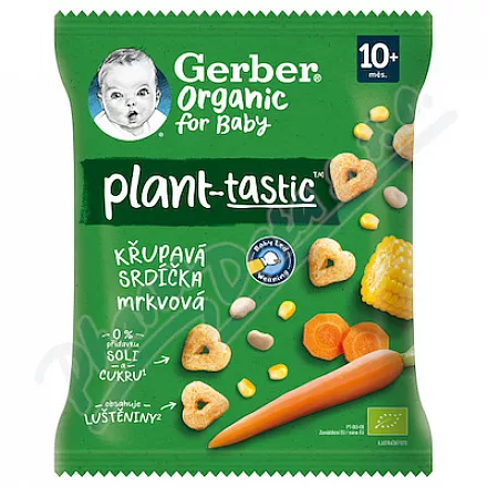 Gerber Křupavá srdíčka mrkvová BIO 28g 10M+