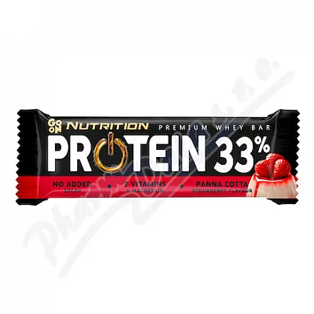 GO ON Protein.tyčinka 33% panna cotta jahoda 50g