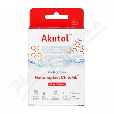AKUTOL Nanonáplast ChitoFib Voděodolné balení 15ks
