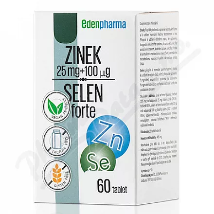 Edenpharma Zinek Selen forte tbl.60