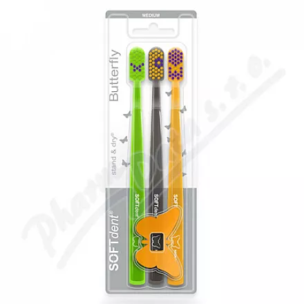 SOFTdent Butterfly szczoteczka do zębów MEDIUM 3szt.