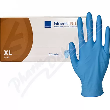 ABENA Rękawiczki wyższe Nitril Clas.XL niepudrowe niebieskie 30szt
