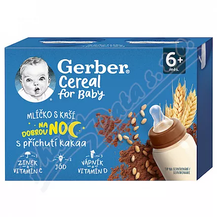 Gerber Cereal Ml.z kaszką na dobranoc kakao 2x200ml 6M 