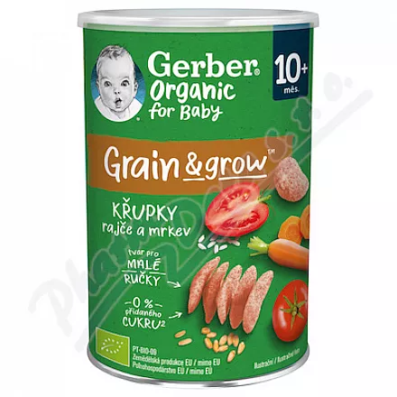 Gerber Křupky rajče a mrkev BIO 35g 10M+