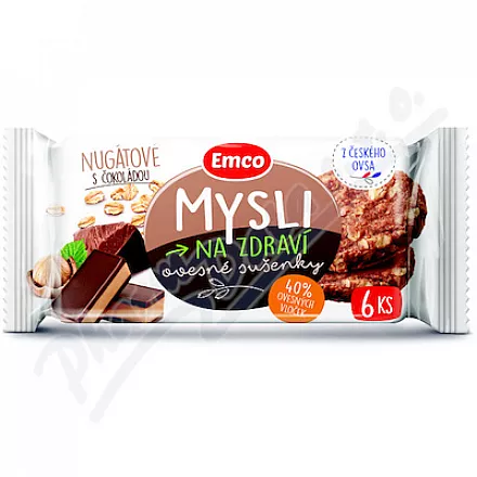 EMCO Mysli Ovesné sušenky nugátové s čokoládou 6ks