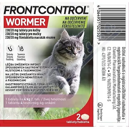 Frontcontrol Wormer 230/20mg dla kotów tbl.2