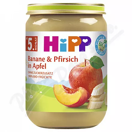 HiPP Jabłka z bananami i brzoskwiniami BIO 4/6m 190g
