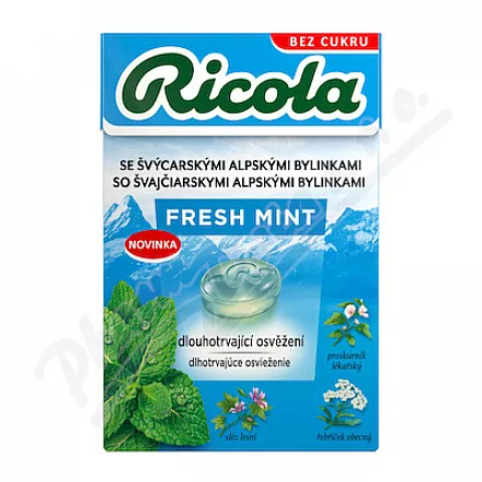 RICOLA Fresh mint bez cukru 40g