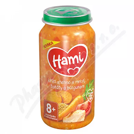 Hami Krůtí stehno s mrkví batáty bulgurem 250g 8m+
