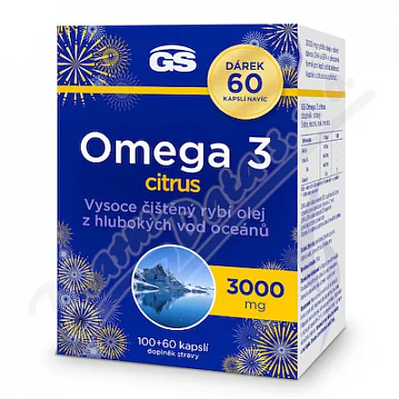 GS Omega 3 citrus 3000mg cps.100+60 dárek