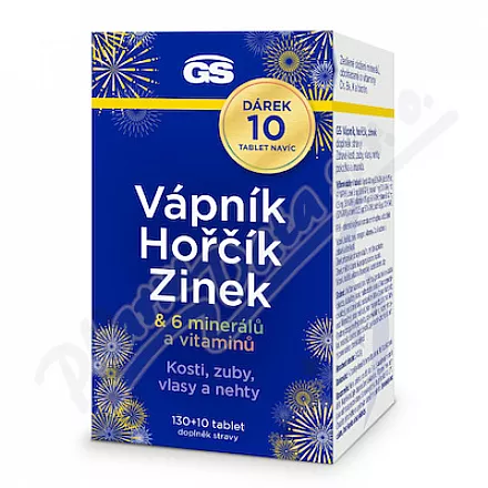 GS Vápník Hořčík Zinek tbl.130+10 dárek