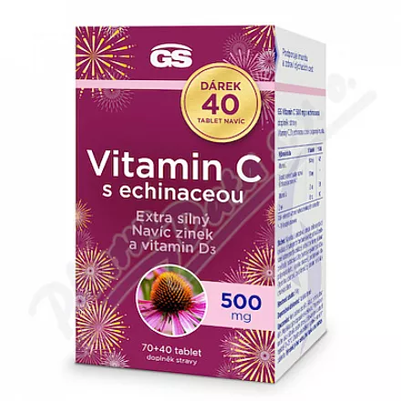 GS Vitamin C 500mg s echinaceou tbl.70+40 dárek