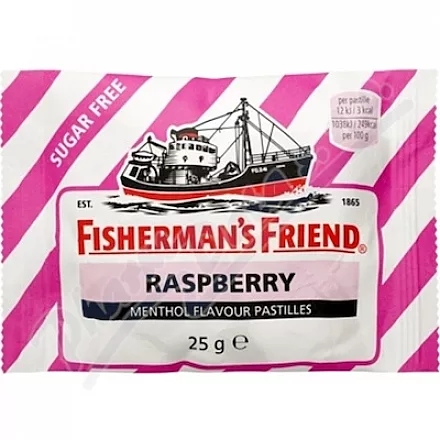 Cukierki Fishermans Friend o smaku malinowym/różowym 25g