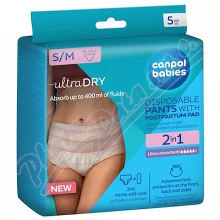 Canpol babies Poporodní kalhotky s vložkou S/M 5ks
