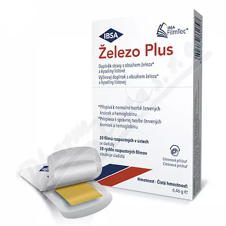 IBSA Železo Plus 20 filmů rozpustných v ústech