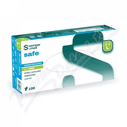 Rękawice wyższe Sempermed Safe Nitrylowe niepudrowane L/100szt