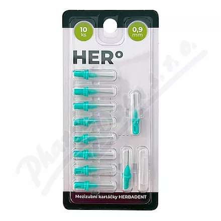 HERBADENT HERo náhr.mezizub.kart.0.9mm zelený 10ks
