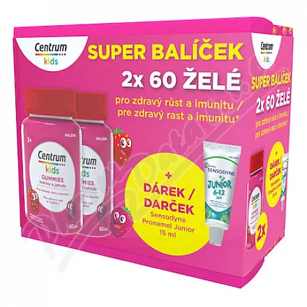 Centrum Kids Gummies malina i truskawka 2x60szt prezent