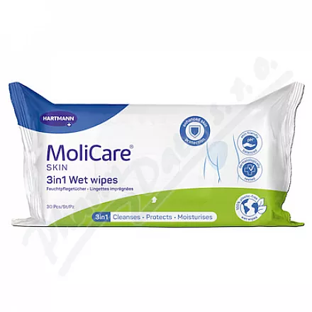 MoliCare Skin Vlhčené ubrousky 3v1 30ks