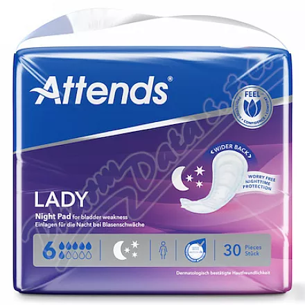 VLOŽKY ABSORPČNÍ ATTENDS LADY NIGHT PAD 6