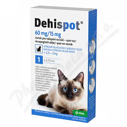 Dehispot 60mg/15mg spot-on 1x0.70ml - Veterinární přípravky a potřeby pro vaše mazlíčky.