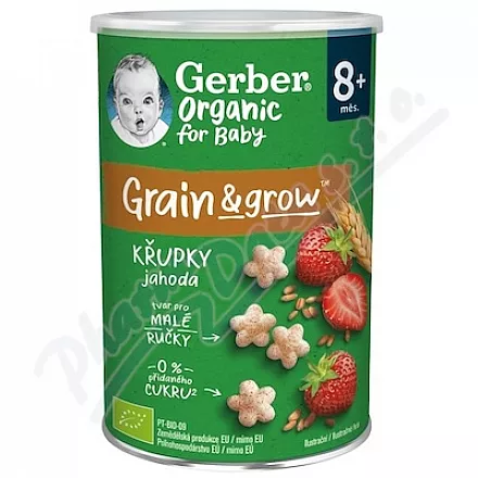 Gerber Pšeničné křupky jahoda BIO 35g 8m+