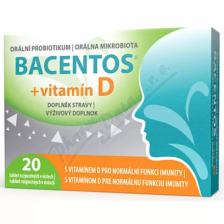 BACENTOS + vitamín D orální probiotikum tbl.20